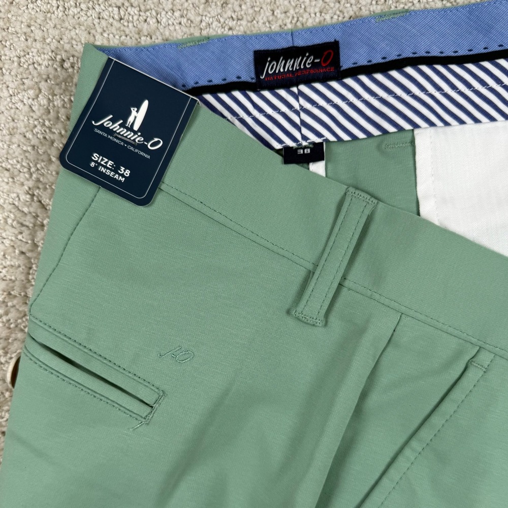 NEW Johnnie-O Mens 38 Green Jupiters 8" Performance Stretch Golf Shorts - Picture 1 of 10